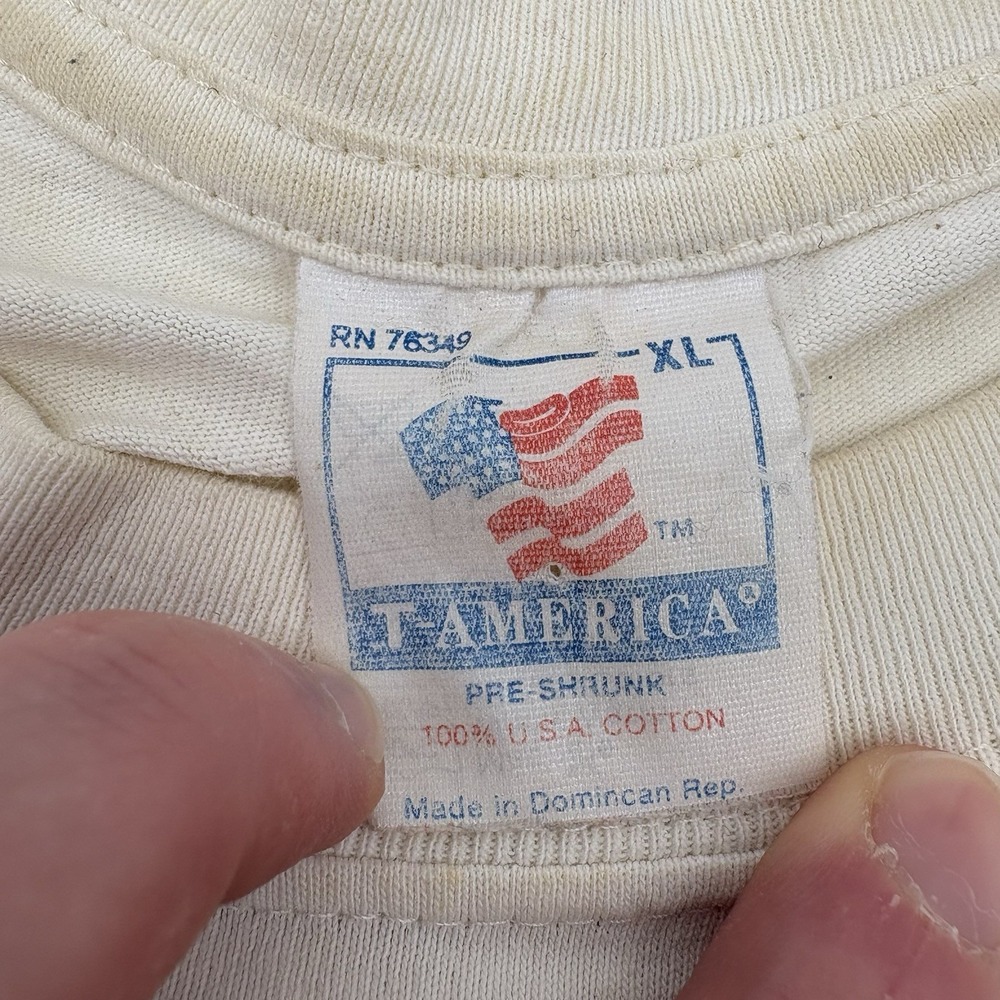 Vintage 1993 Laid Back Genuine Antique Person Single Stitch T Shirt Mens XL - Picture 7 of 14